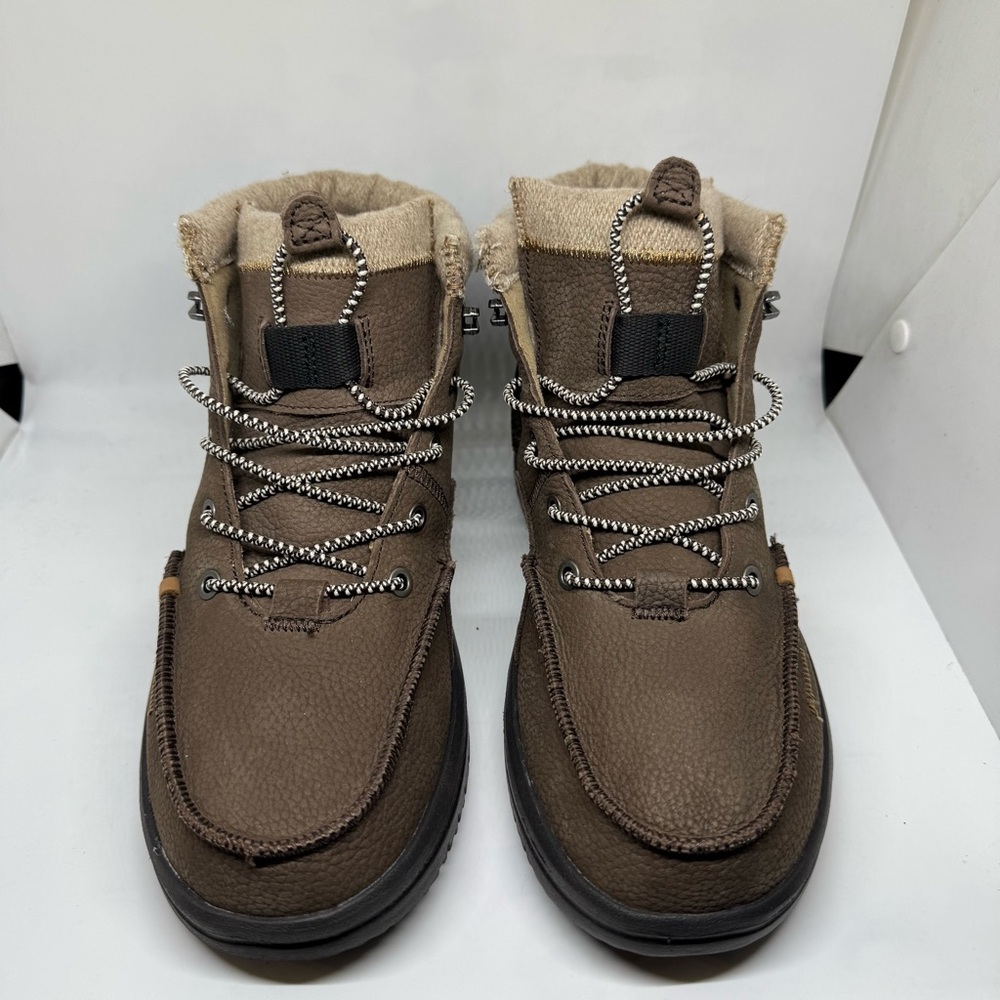 Hey Dude Mens Leather Bradley Boots Brown Color Size 8 - Picture 3 of 11